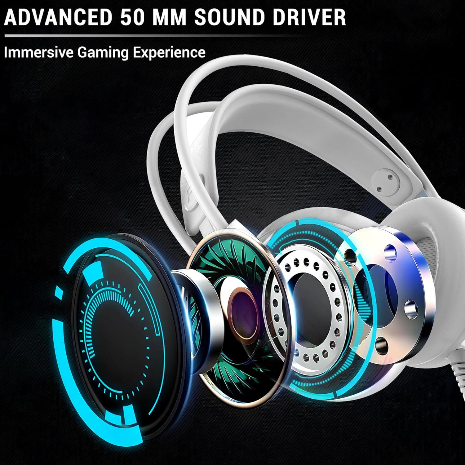 ANT ESPORTS WIRED RGB GAMING HEADSET WHITE-H525 PRO - Pakshal Impex