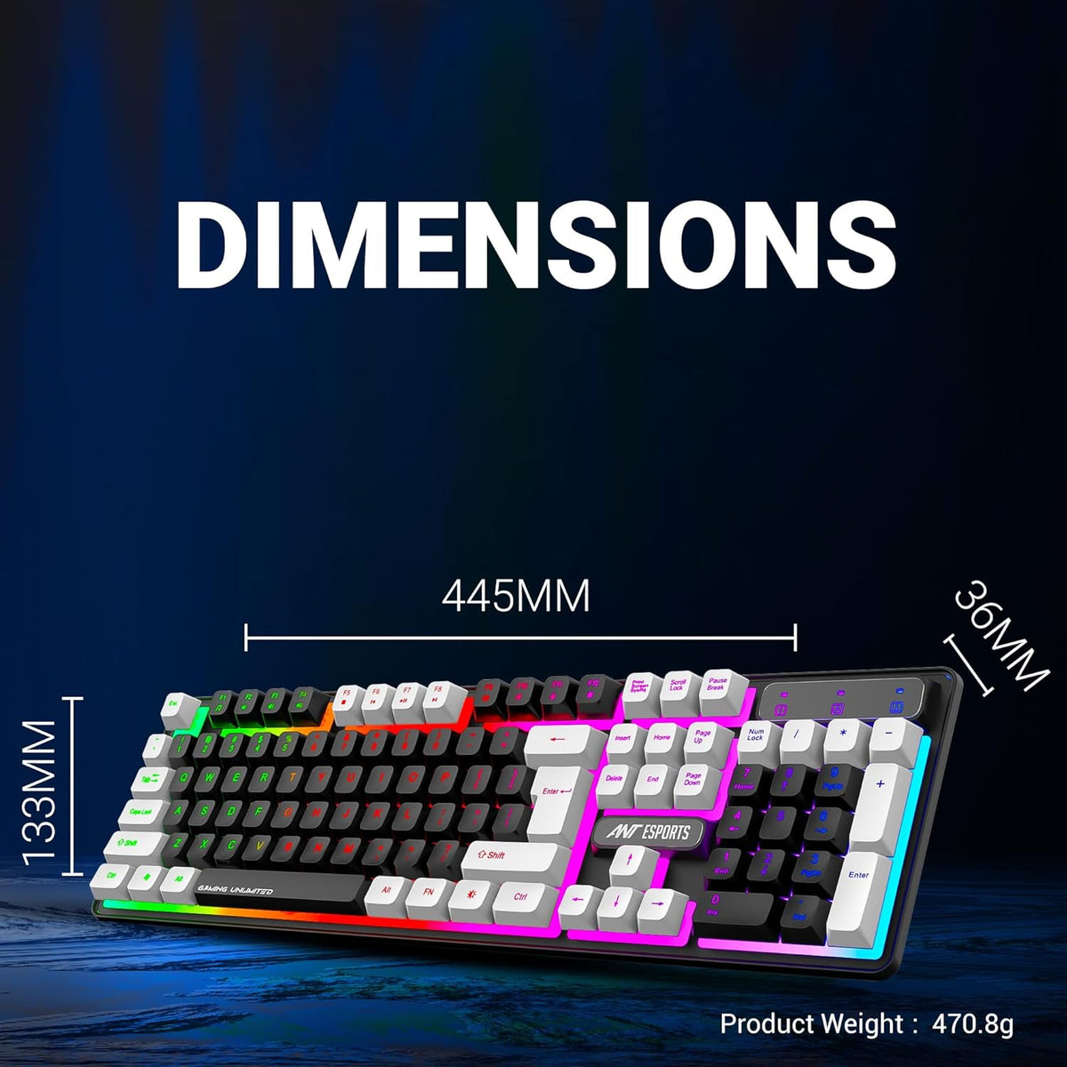 ANT ESPORTS WIRED RGB MECHANICAL KEYBOAD BLACK - MK1450 - Pakshal Impex