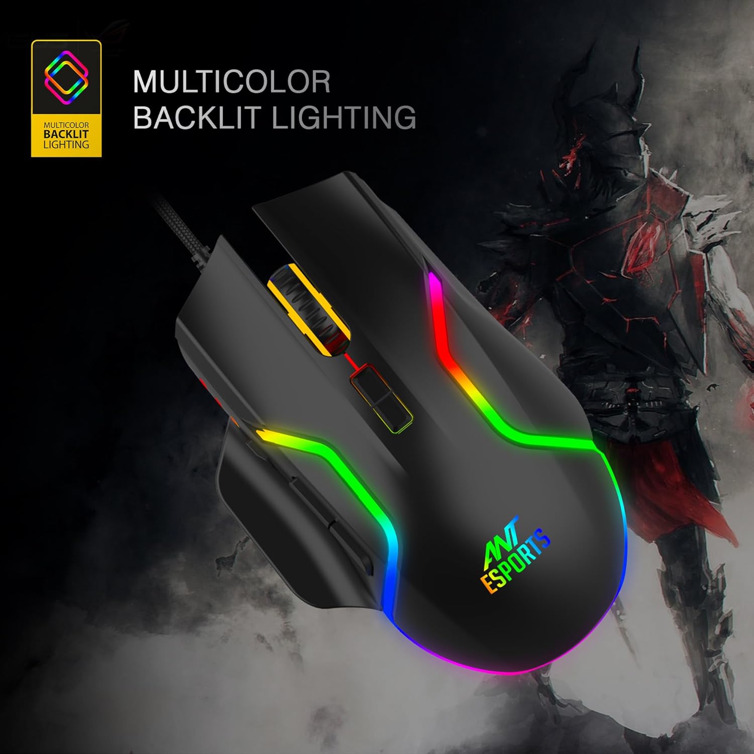 ANT ESPORTS – WIRED RGB OPTICAL GAMING MOUSE BLACK – GM340 - Pakshal Impex