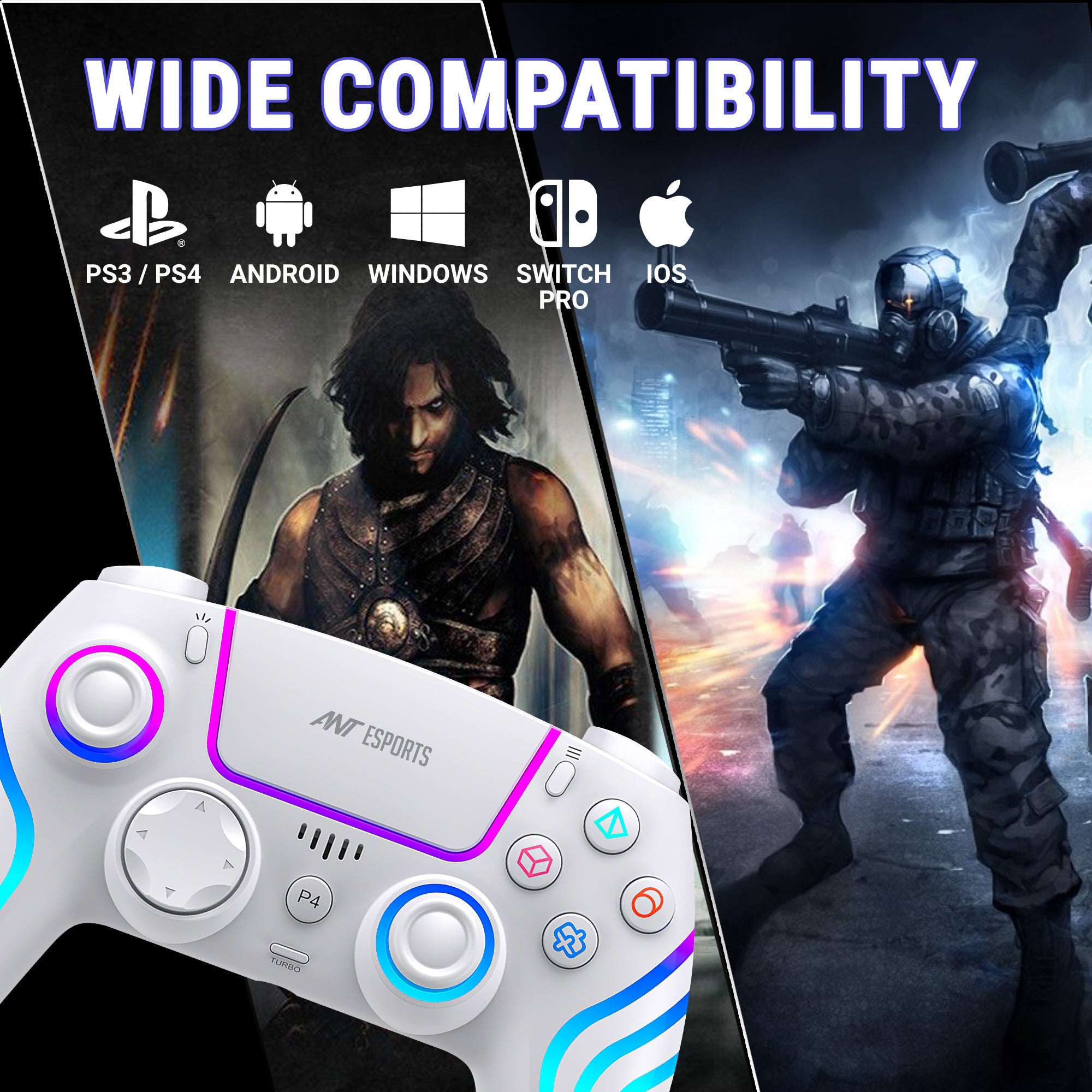 ANT ESPORTS - WIRELESS GAMEPAD WHITE - GP400 - Pakshal Impex