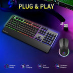 ANT ESPORTS - WIRELESS RGB GAMING COMBO BLACK - KM550PRO - Pakshal Impex