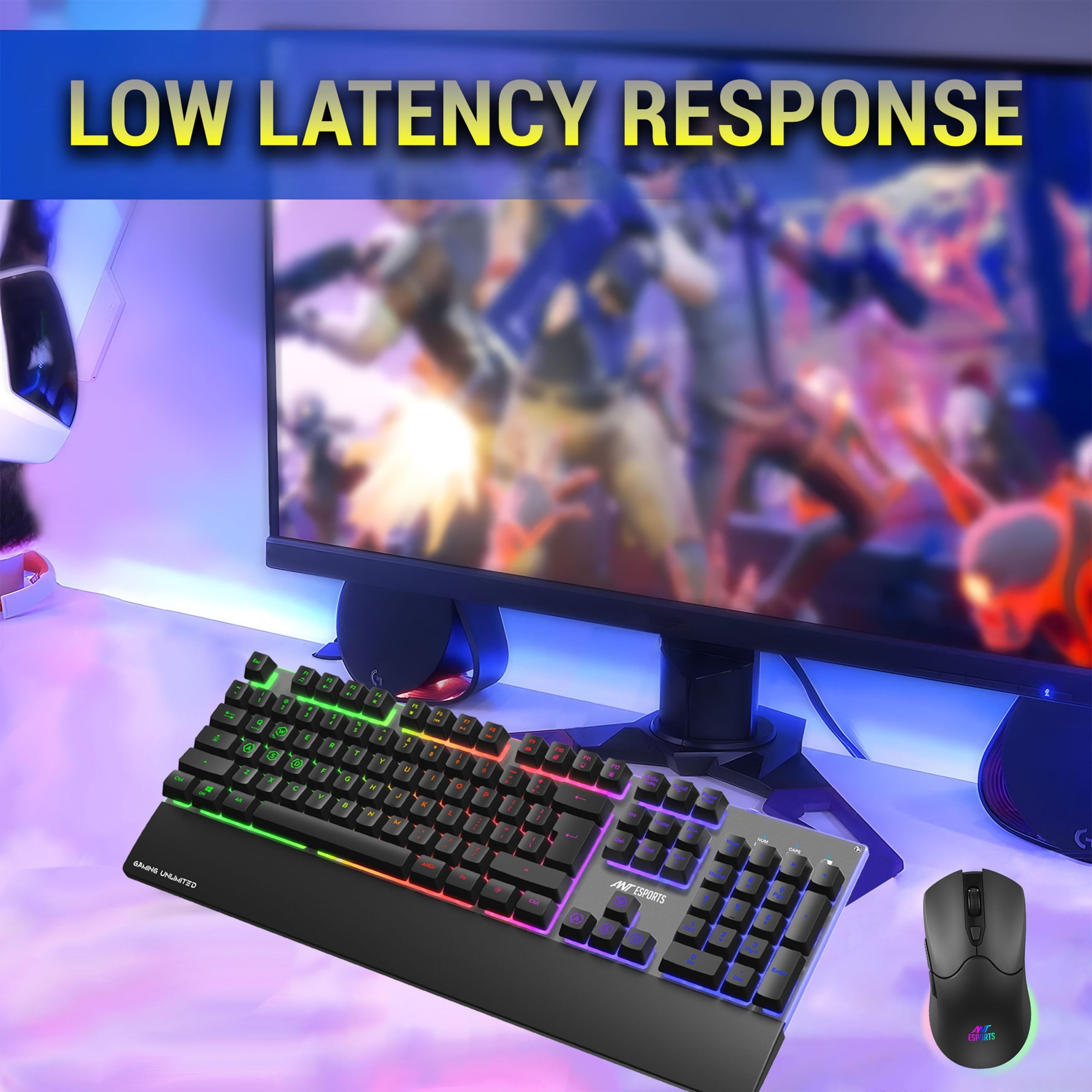 ANT ESPORTS - WIRELESS RGB GAMING COMBO BLACK - KM550PRO - Pakshal Impex