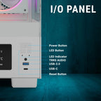 Ant Esports Chassis Crystal X3 LCD -White ( Chassis Without Power Supply )