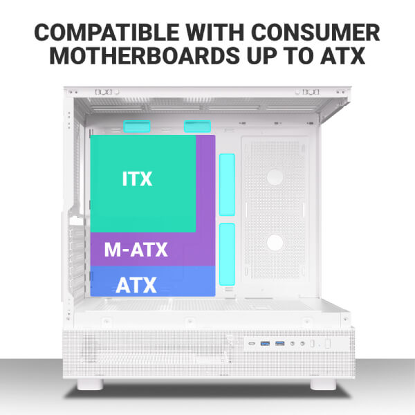 Ant Esports Chassis Crystal X6 -White ( Chassis Without Power Supply )