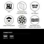 Ant Esports Chassis Crystal X6 -White ( Chassis Without Power Supply )