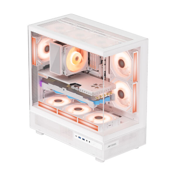 Ant Esports Chassis Crystal X6 -White ( Chassis Without Power Supply )