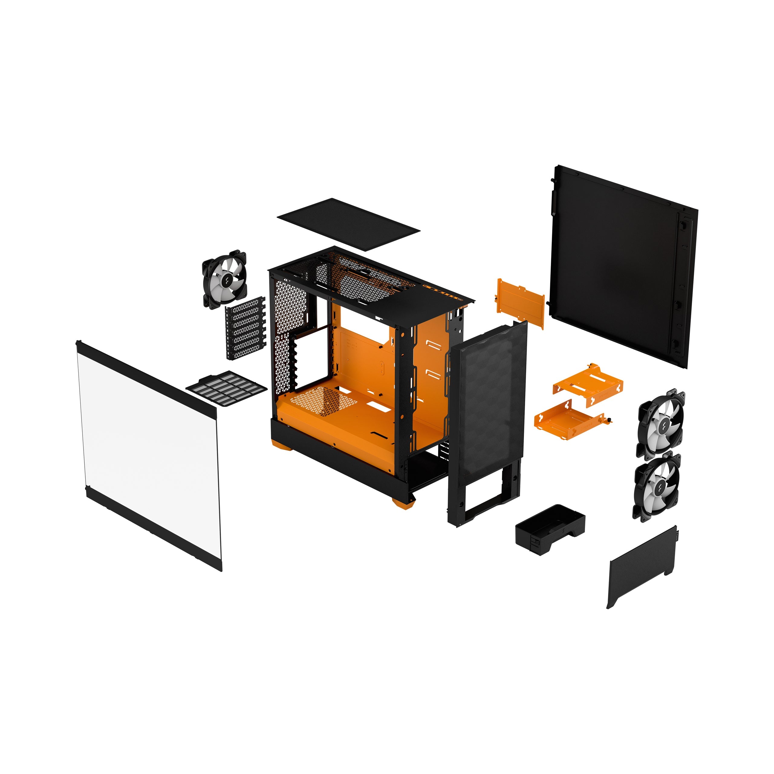 FRACTAL DESIGN Pop Air RGB Orange Core TG Clear Tint - Pakshal Impex