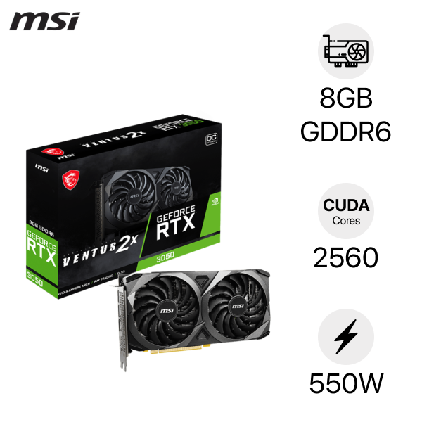 GeForce MSI RTX 3050 VENTUS 2X 6G OC
