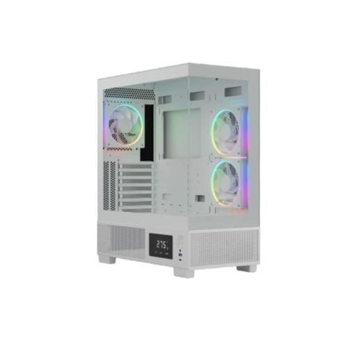 Ant Esports Chassis Crystal X3 LCD -White ( Chassis Without Power Supply )