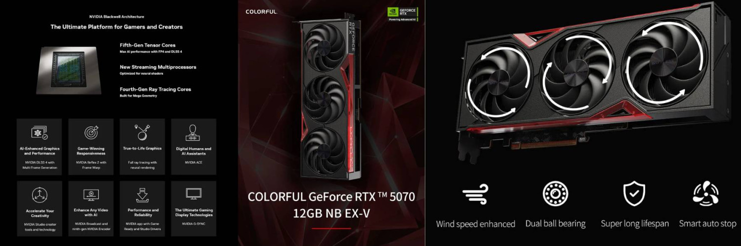 RTX 5070 12GB COLORFUL BATTLE TRIPLE FAN Banner 1