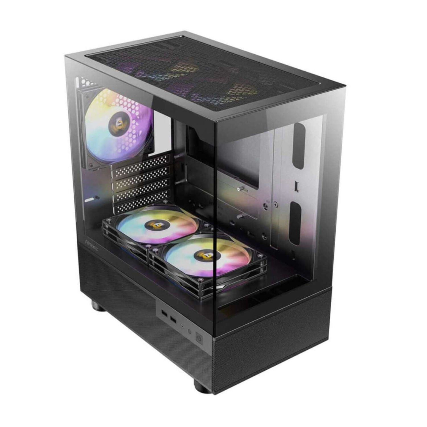Antec CX200M RGB Elite Mini Tower PC Case Black Full View Tempered Glass mATX Cabinet